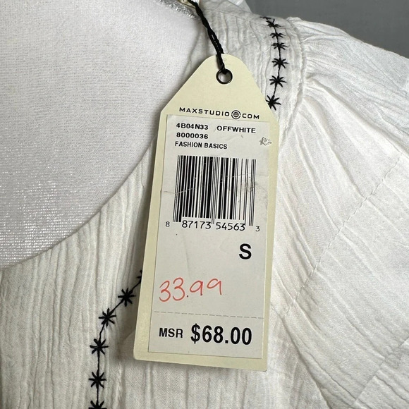 NWT off white & black embroidered Sophie Max top size small - Picture 3 of 5